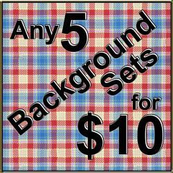 Digital Papers - Any 5 Background Sets for 10 Dollars Bundle - Save on Tin Teddy Graphics