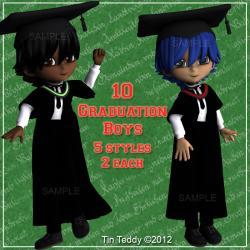 Graduation Clip Art - School or College Boys - Digital ClipArt for Scrapbooking, Card Making & Custom Option