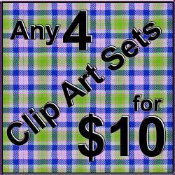 Digital Clip Art - Any 4 Clipart Sets for 10 Dollars Bundle - Save on Tin Teddy Graphics