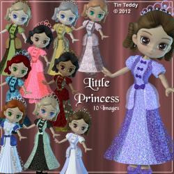 Little Princess Digital Clipart - 10 Pretty Girls for Scrapbooking, Birthday Card Making etc With Bonus Custom Just For You