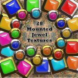 Mounted Jewels - Handy Little Accents - Digital Clip Art for Scrapbooking, Birthday Card Making and More