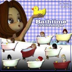 Bathtime Digital Clip Art for Card Making, Scrapbooking, Decoupage and Much More 12 Images