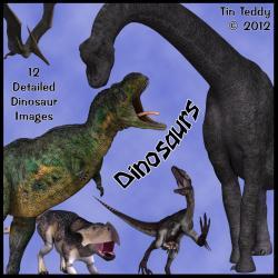 Dinosaurs Digital Clip Art - 12 Prehistoric Images for Scrapbooking, Birthday Card Making and More