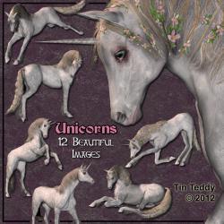 Unicorn Clip Art - Digital Clipart for Scrapbooking, Birthday Card Making and More 12 Images