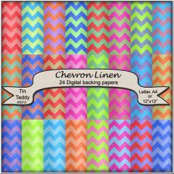 Chevron Digital Papers - Linen Effect Backgrounds for Crafting Projects, Scrapbooking and More