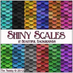 Shiny Scales Digital Papers - 12 Shiny Scales Papers -  for Scrapbooking, Birthday Card Making & More