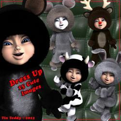Dress Up Clip Art - Little Girl in Fancy Dress - Digital ClipArt for Scrapbooking, Birthday Card Making and More